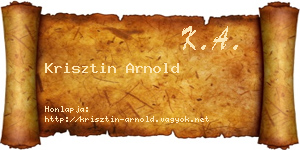 Krisztin Arnold névjegykártya